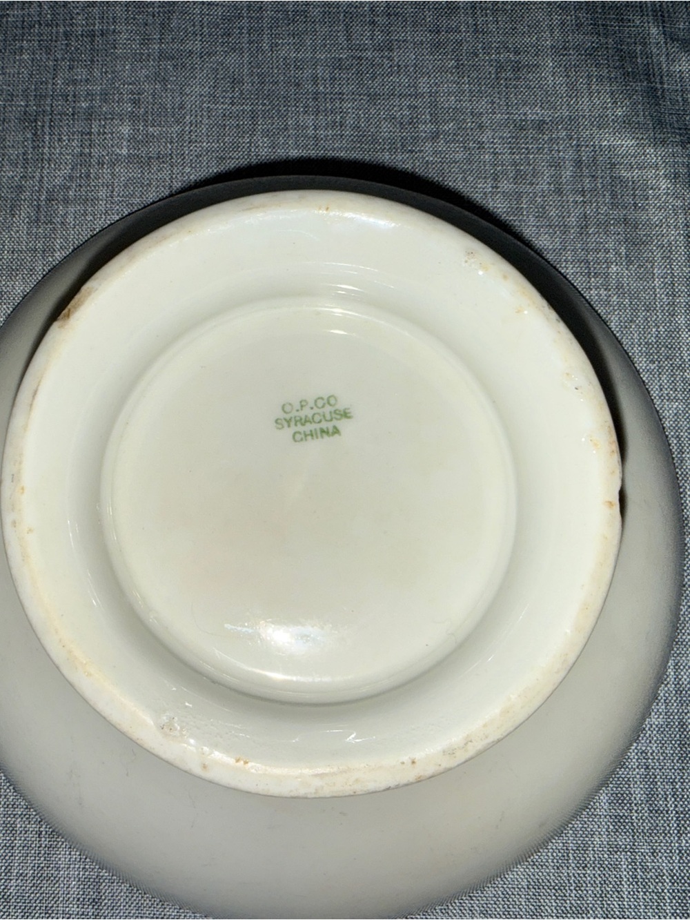 Vintage O.P. Co Syracuse China White Footed Serving Bowl Restaurant - Picture 7 of 9